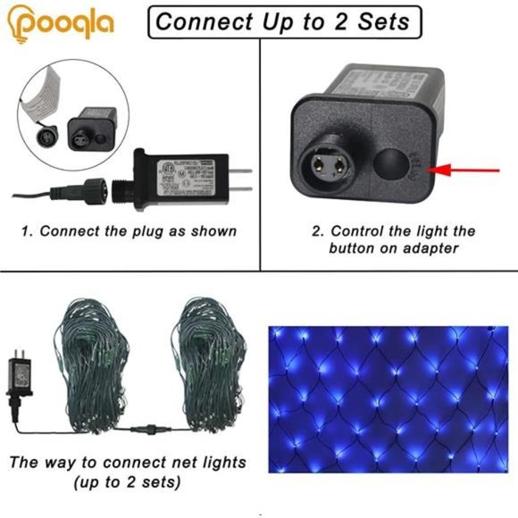 300LED Christmas Outdoor Mesh Light, 14.8x4.9ft String...